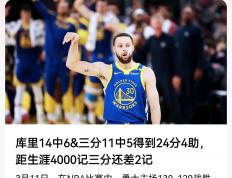 开云体育在线-勇士再次取胜，库里三分火热砍下高得分