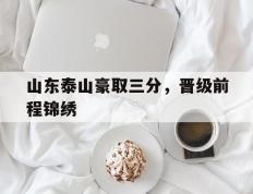开云体育入口-山东泰山豪取三分，晋级前程锦绣的简单介绍
